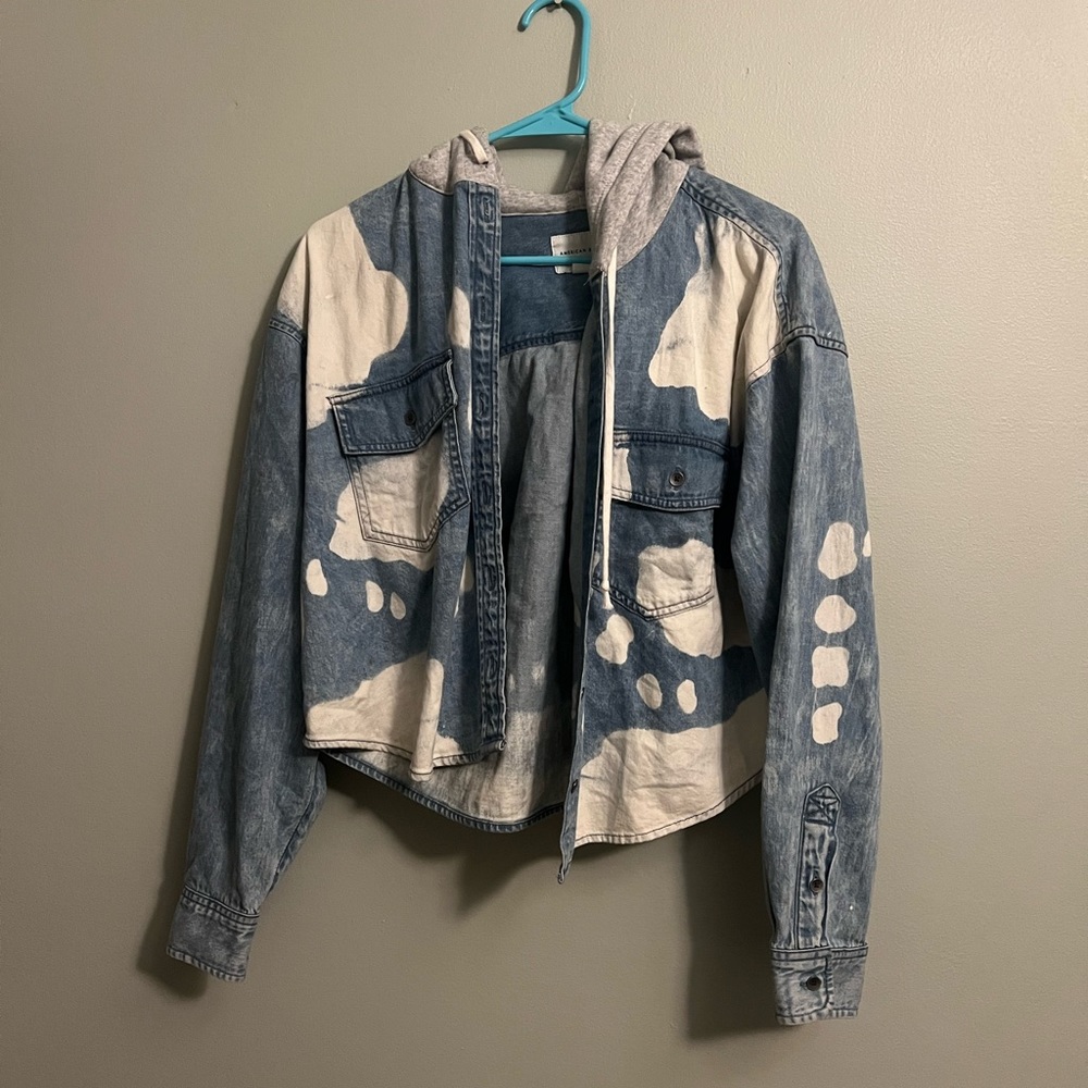 American Eagle Hooded Jean Jacket
